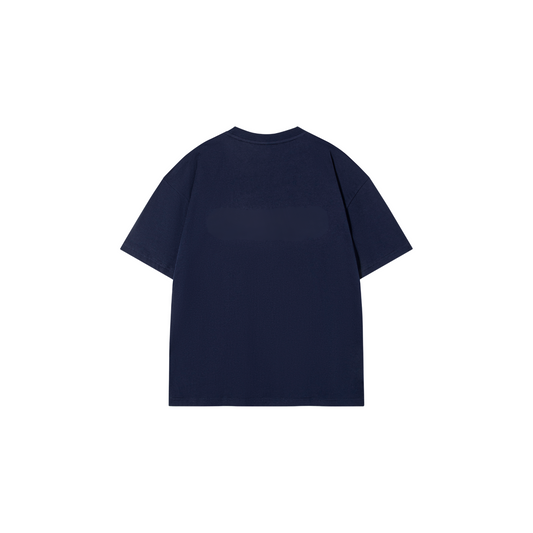 Drop Shoulder Oversized Plain T-shirt Stealth Blue