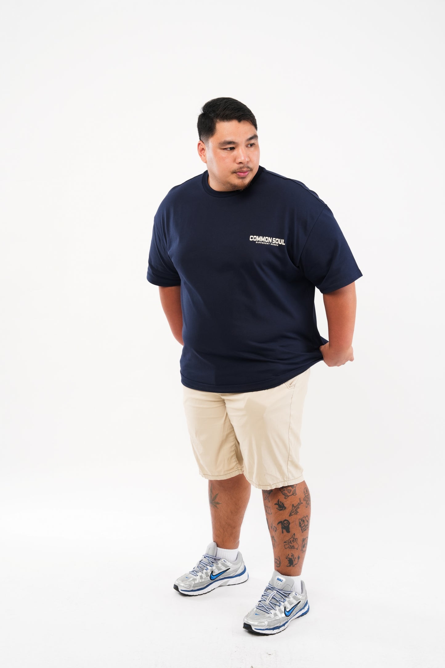 Drop Shoulder Oversized T-shirt Stealth Blue