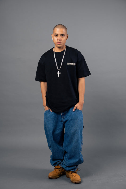 Drop Shoulder Oversized T-shirt Noir Black