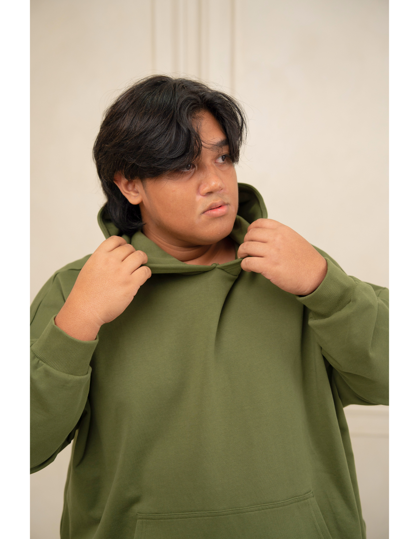 Oversized Hoodie French Terry Olive
