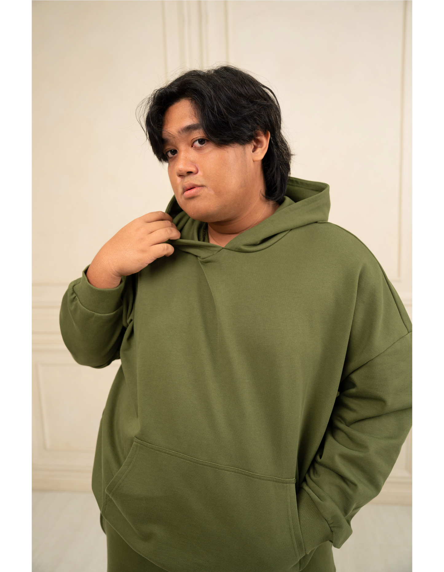 Oversized Hoodie French Terry Olive