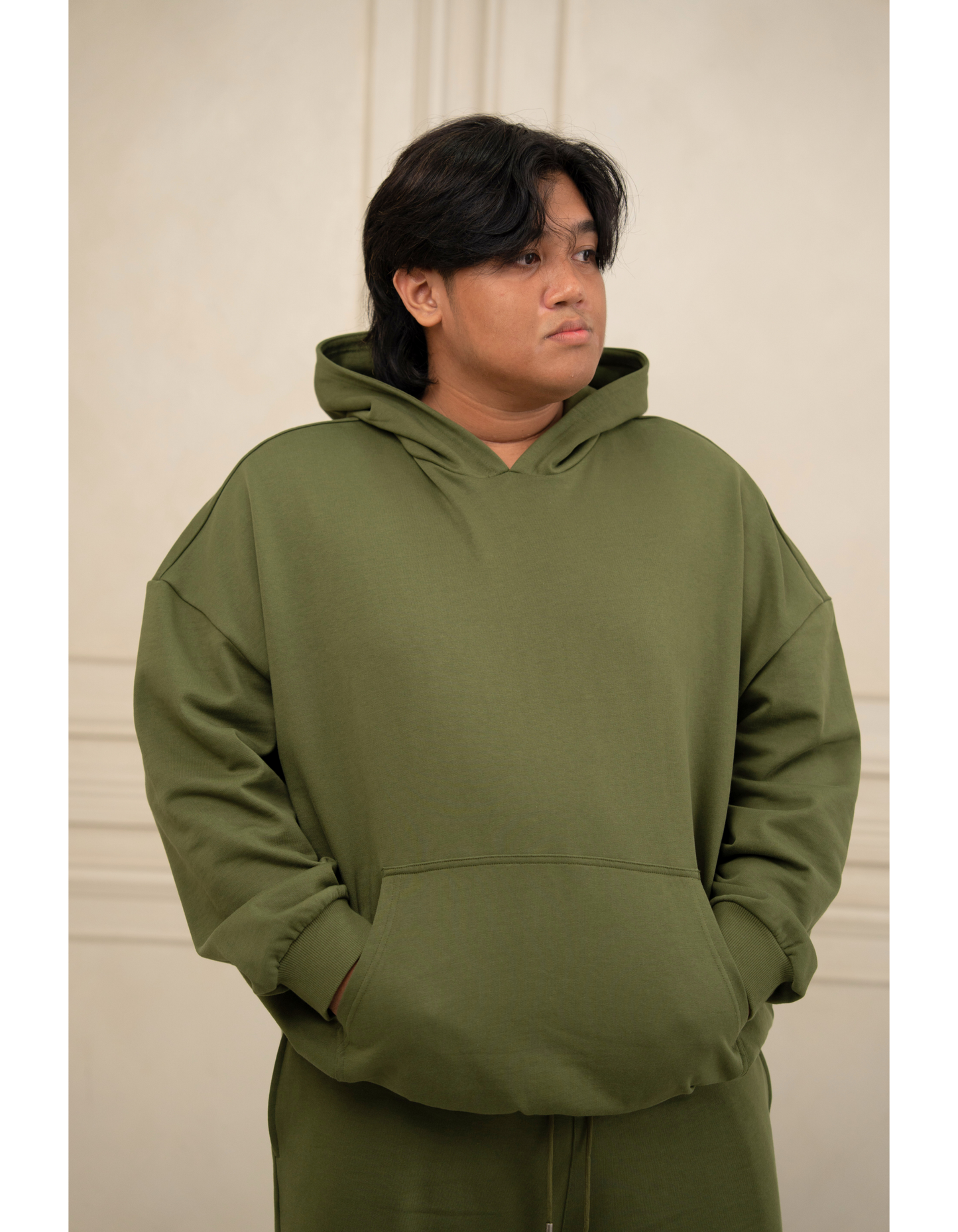 Oversized Hoodie French Terry Olive