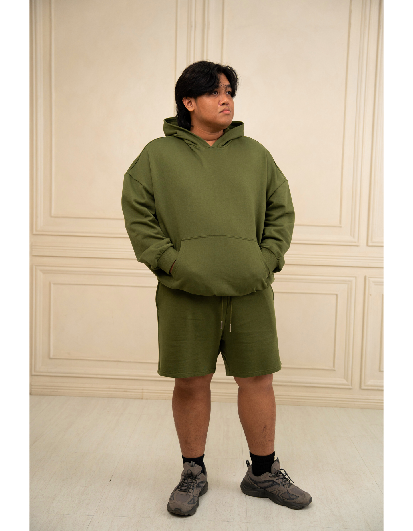 Oversized Hoodie French Terry Olive