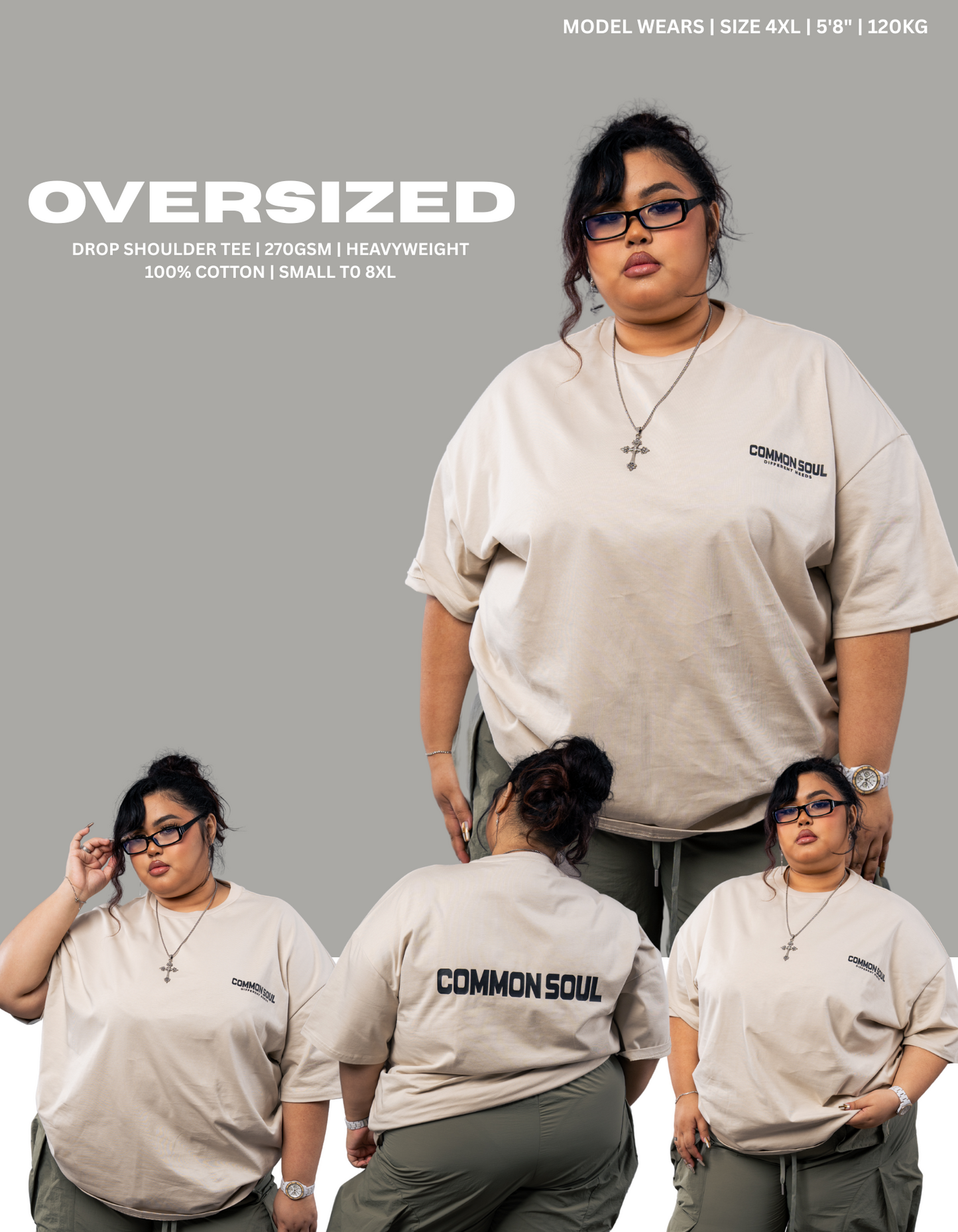 Drop Shoulder Oversized Plain T-shirt White