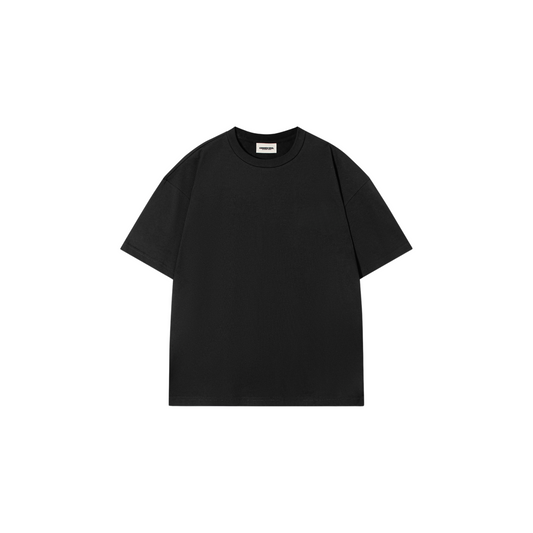 Drop Shoulder Oversized Plain T-shirt Noir Black
