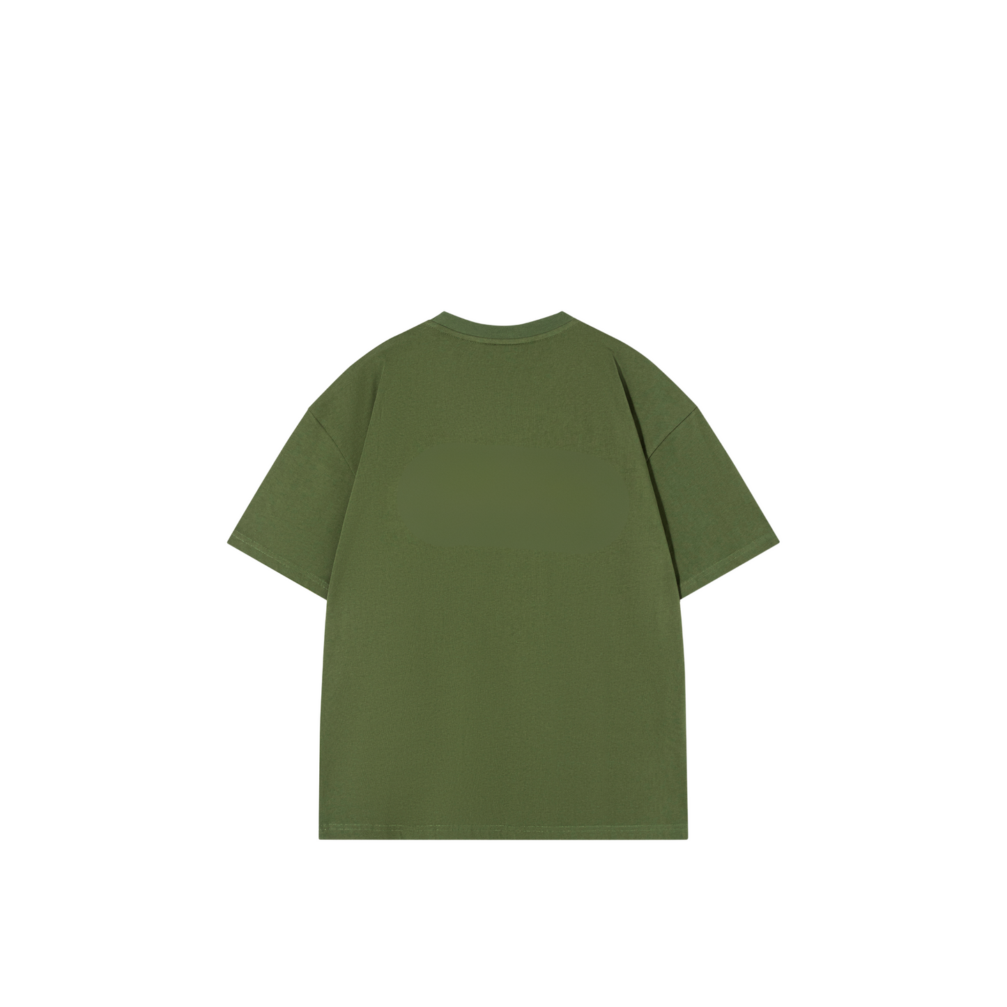 Drop Shoulder Oversized Plain T-shirt Olive Green