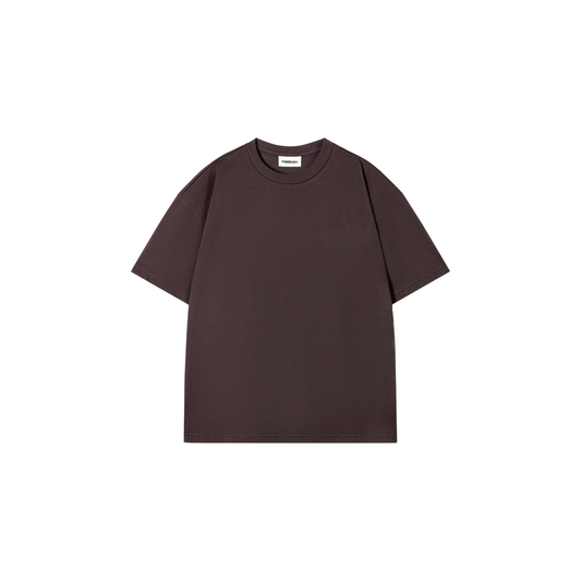 Drop Shoulder Oversized Plain T-shirt Rebel Brown