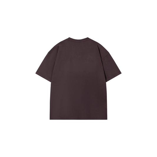 Drop Shoulder Oversized Plain T-shirt Rebel Brown