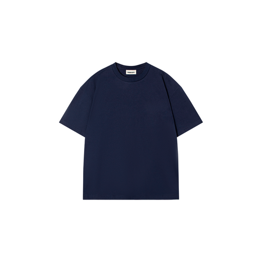 Drop Shoulder Oversized Plain T-shirt Stealth Blue