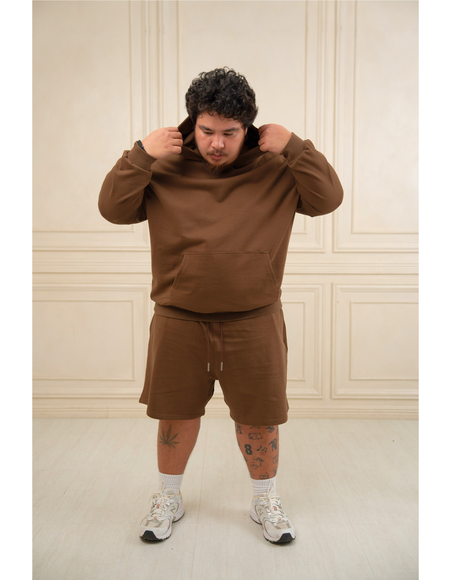 Oversized Hoodie French Terry Brown