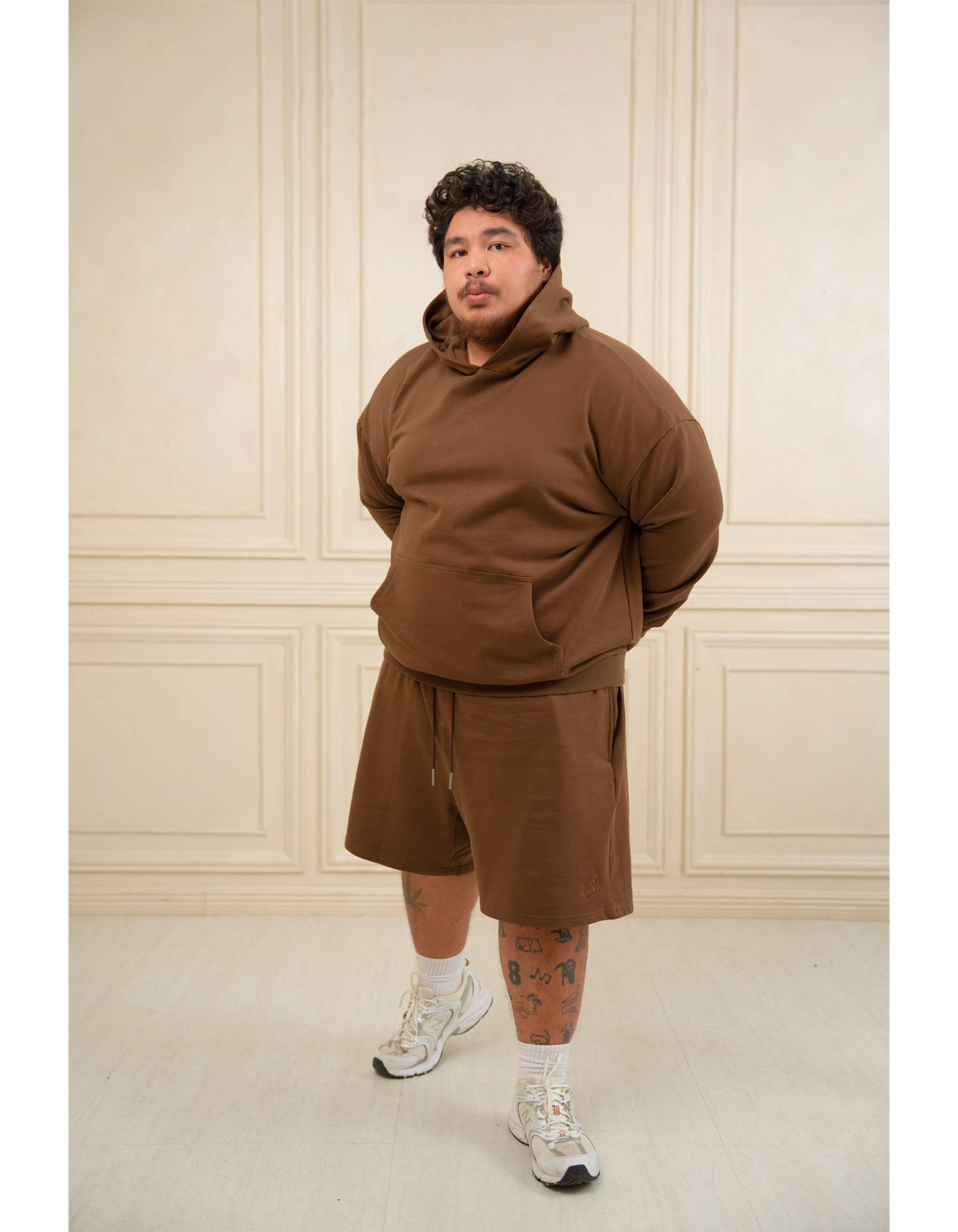 Oversized Hoodie French Terry Brown