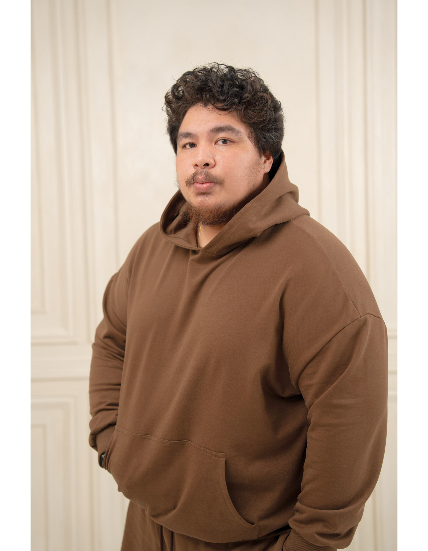 Oversized Hoodie French Terry Brown