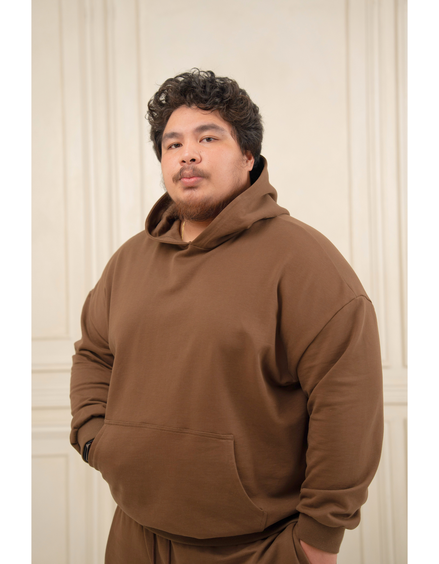 Oversized Hoodie French Terry Brown