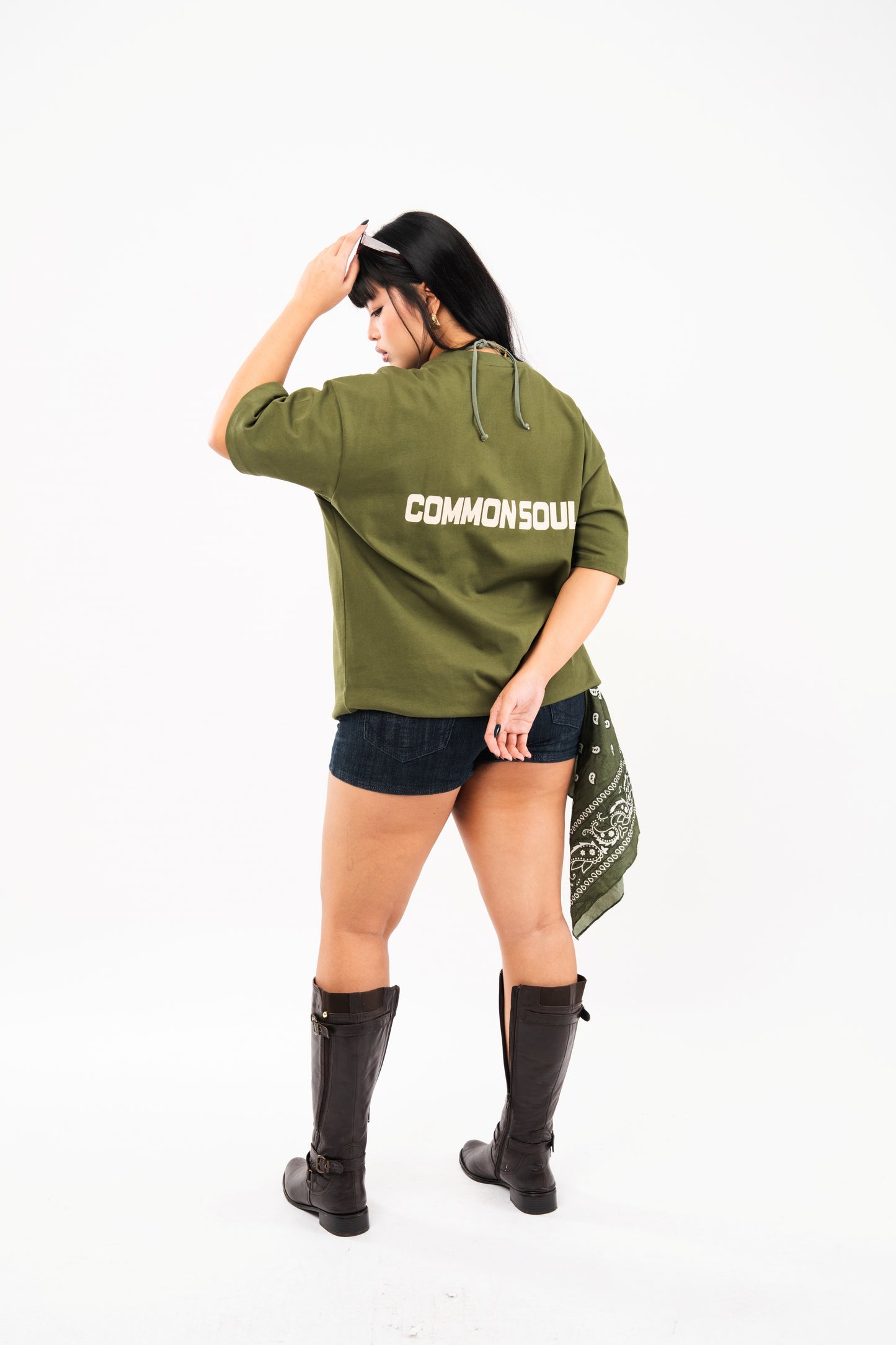 Drop Shoulder Oversized T-shirt Olive
