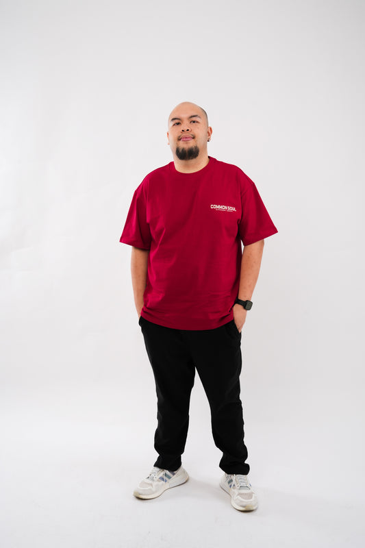 Drop Shoulder Oversized T-shirt Wine Rush