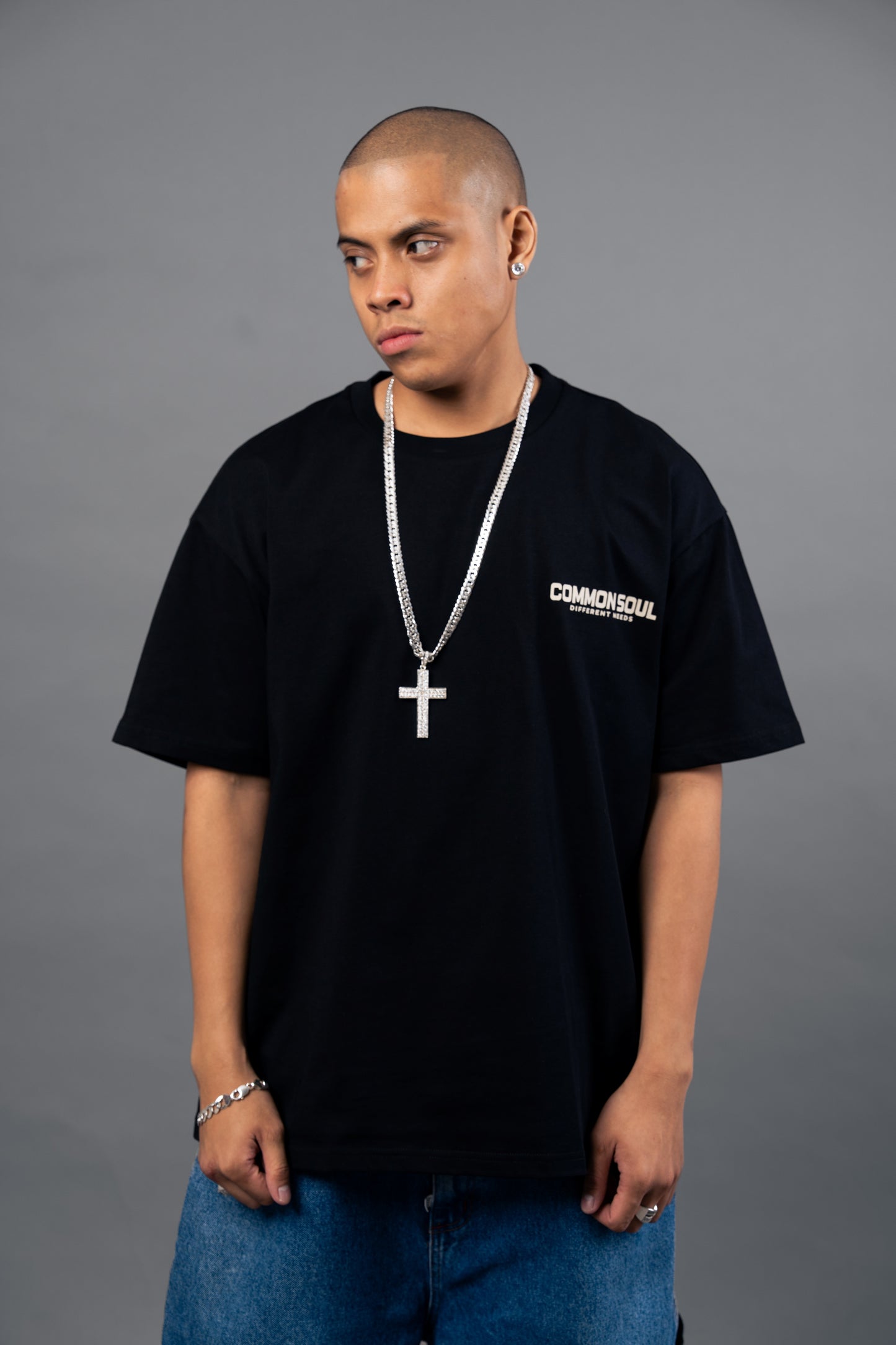 Drop Shoulder Oversized T-shirt Noir Black