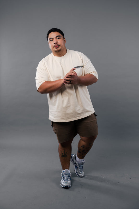 Drop Shoulder Oversized T-shirt Oatmeal
