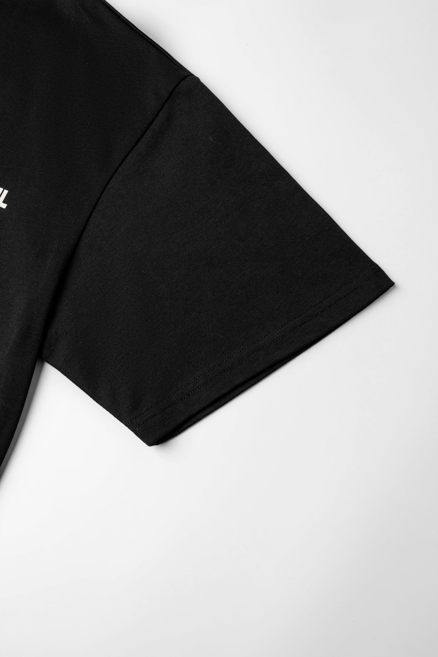 Drop Shoulder Oversized T-shirt Noir Black Front Logo