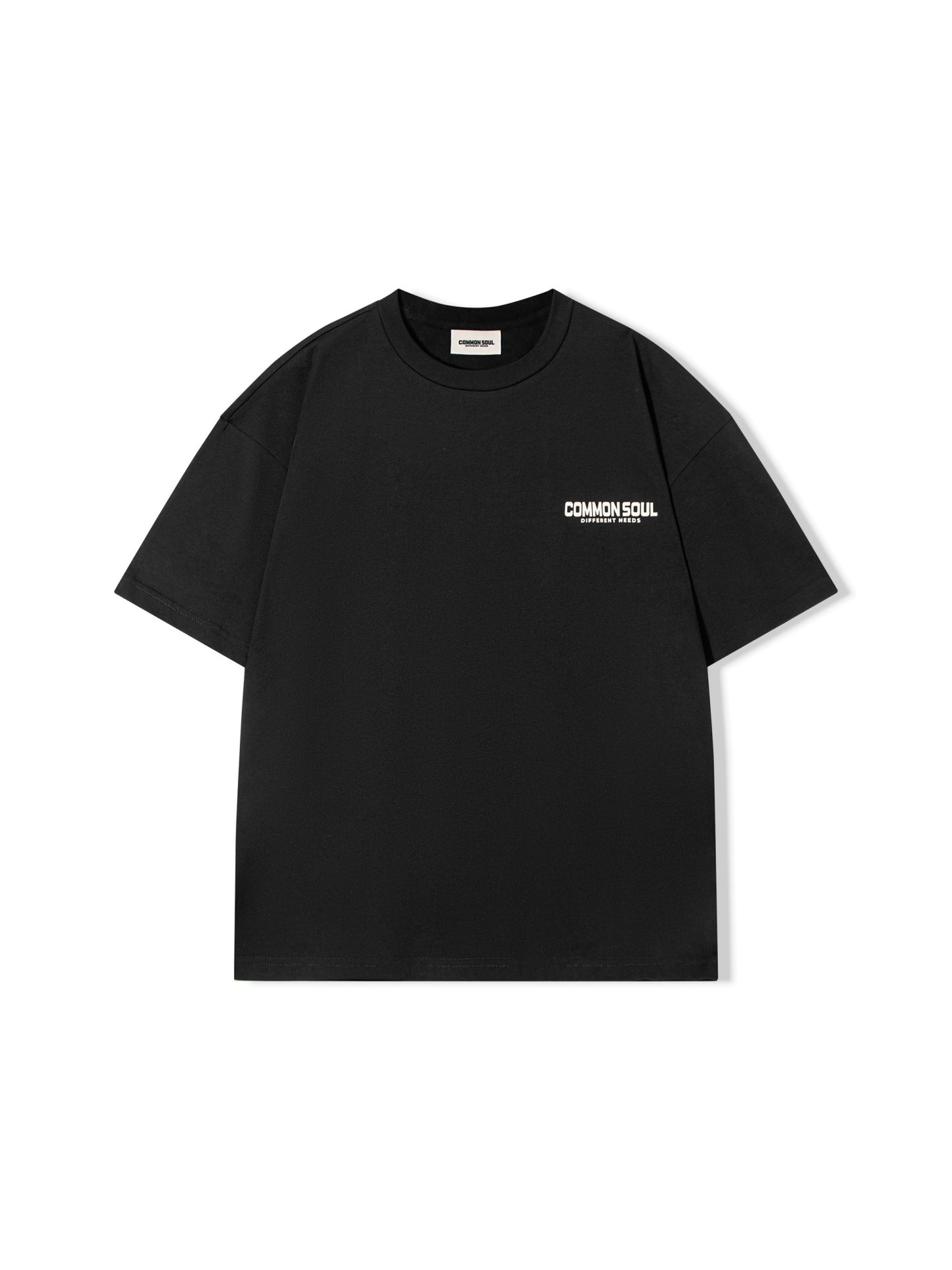 Drop Shoulder Oversized T-shirt Noir Black Front Logo