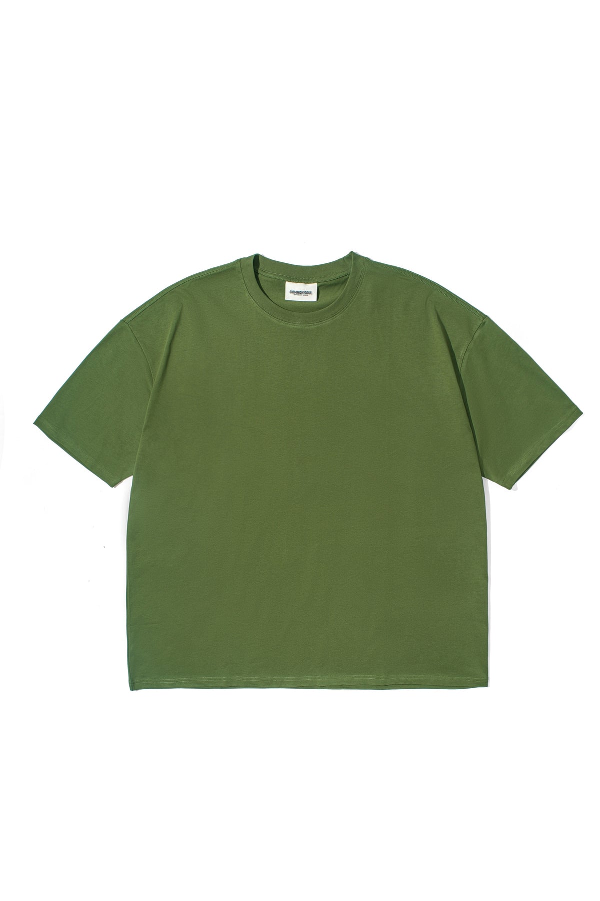 Drop Shoulder Oversized Plain T-shirt Olive Green