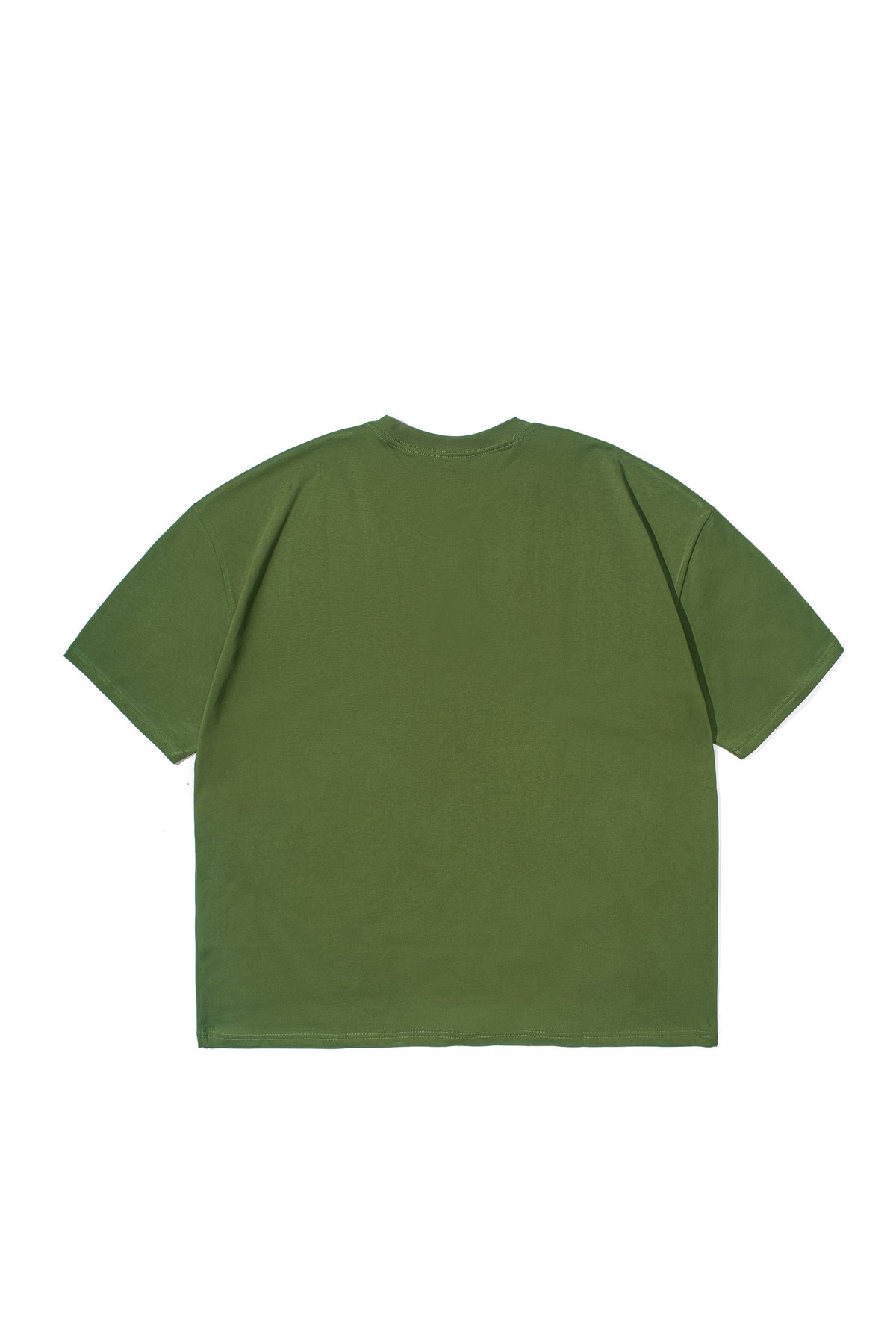 Drop Shoulder Oversized Plain T-shirt Olive Green