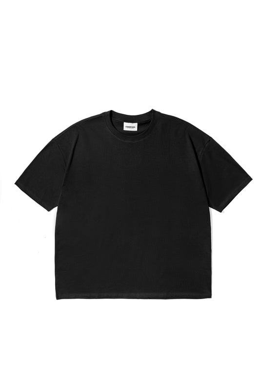 Drop Shoulder Oversized Plain T-shirt Noir Black