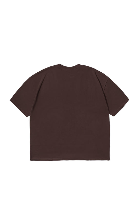 Drop Shoulder Oversized Plain T-shirt Rebel Brown
