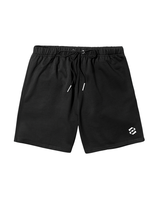 Sweat Short French Terry Noir Black with White Logo V2
